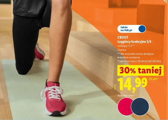 Legginsy funkcyjne 3/4 Crivit promocja w Lidl