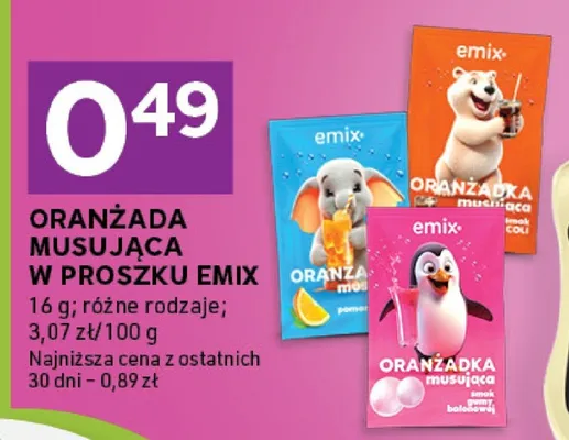 Oranżada musująca w proszku Emix promocja w Stokrotka