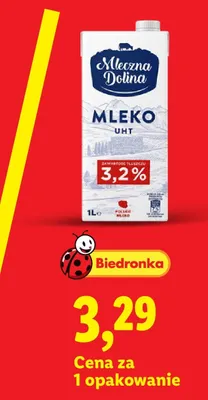 Mleko UHT 3,2% Mleczna Dolina promocja w Lidl