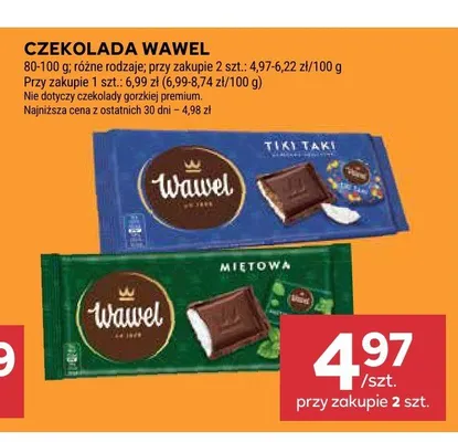 Czekolada Wawel Tiki Taki promocja w Stokrotka