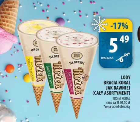 Lody rożek Jak Dawniej Bracia Koral promocja w Arhelan