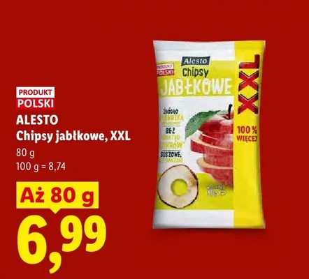 Chipsy jabłkowe Alesto XXL promocja w Lidl