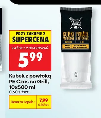 Kubek z powłoką PE Czas na Grill 10-pak 500 ml promocja w Biedronka