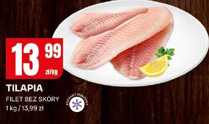 Tilapia filet bez skóry promocja w Chorten