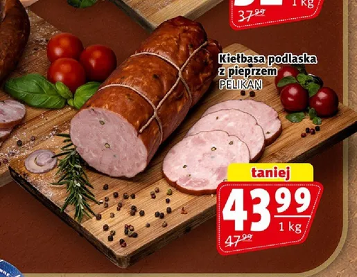 Kiełbasa podlaska z pieprzem Pelikan promocja w Prim Market