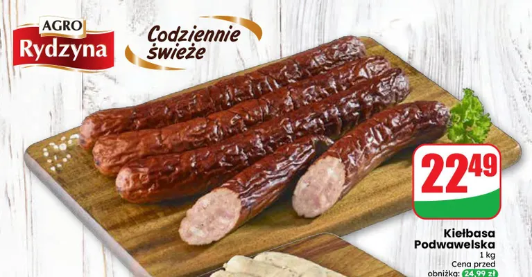 Kiełbasa podwawelska Agro Rydzyna promocja w Dino