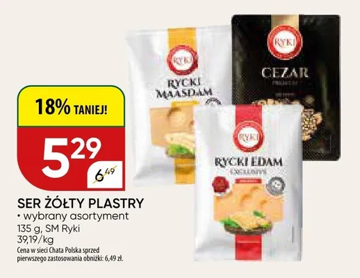 Ser żółty plastry wybrany asortyment promocja w Chata Polska
