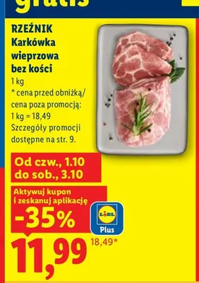 Karkówka wieprzowa bez kości Rzeźnik promocja w Lidl