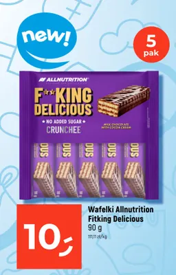 Wafelki Allnutrition Fitking Delicious 5-pak promocja w Dealz