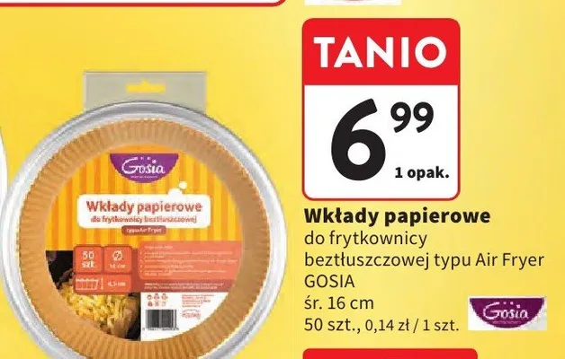Wkłady papierowe do frytownicy beztłuszczowej typu Air Fryer promocja w Intermarche