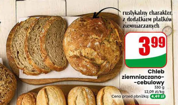 Chleb ziemniaczano-cebulowy promocja w Dino