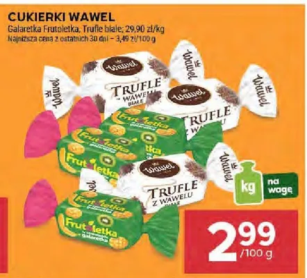 Cukierki Wawel Galaretka, Trufle białe promocja w Stokrotka