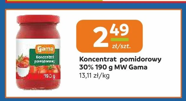 Koncentrat pomidorowy 30% Gama promocja w Społem Częstochowa