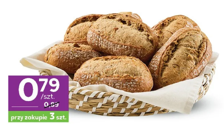 Bułka w stylu fitness na kamieniu promocja w Stokrotka