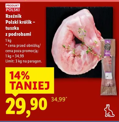 Polski królik - tuszka z podrobami promocja w Lidl