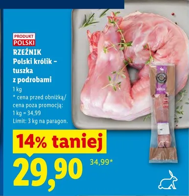 Królik polski tuszka z podrobami Rzeźnik promocja w Lidl