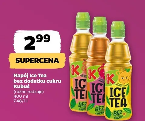Napój Ice Tea bez dodatku cukru Kubuś promocja w Netto