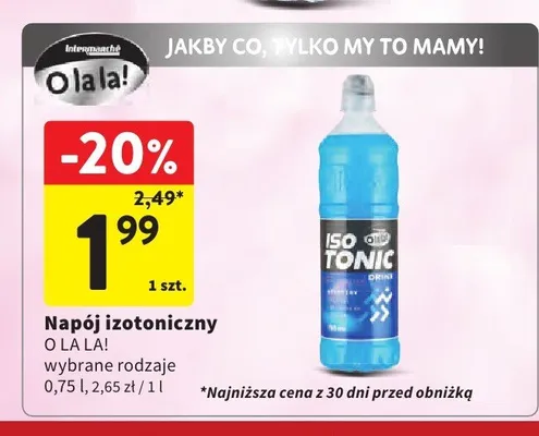 Napój izotoniczny O La La! promocja w Intermarche