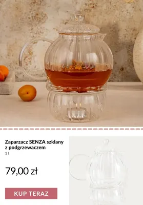 Zaparzacz Senza szklany z podgrzewaczem 1 l promocja w Homla