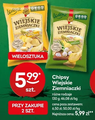 Chipsy Wiejskie ziemniaczki różne rodzaje promocja w Żabka