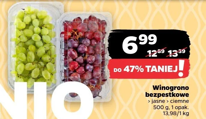 Winogrono bezpestkowe jasne, ciemne promocja w Netto