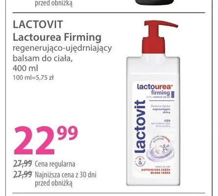 Balsam do ciała Lactovit Lactourea Firming regenerująco-ujędrniający promocja w Hebe