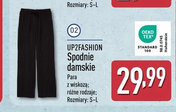 Spodnie damskie UP2FASHION promocja w Aldi