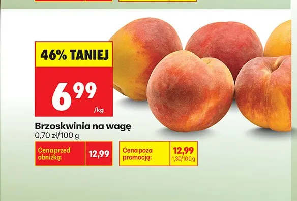Brzoskwinia na wagę promocja w Biedronka
