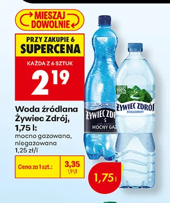 Woda źródlana niegazowana Żywiec Zdrój promocja w Biedronka