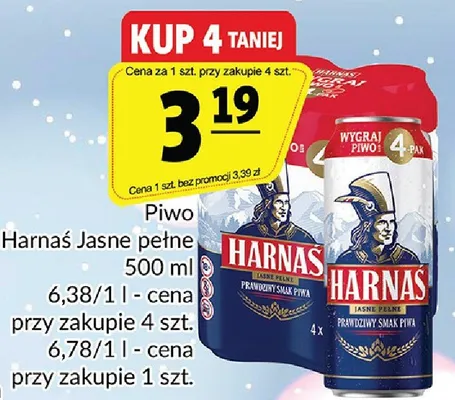 Piwo Harnaś Jasne pełne 500 ml promocja w Prim Market