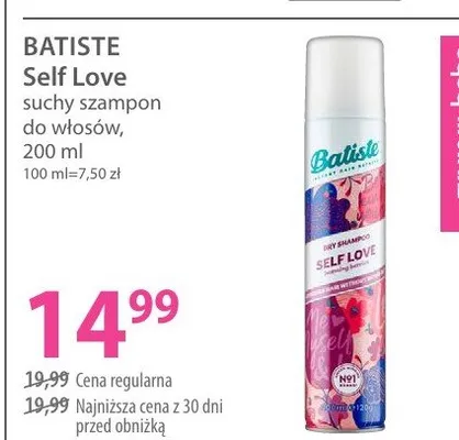 Suchy szampon do włosów Self Love Batiste promocja w Hebe