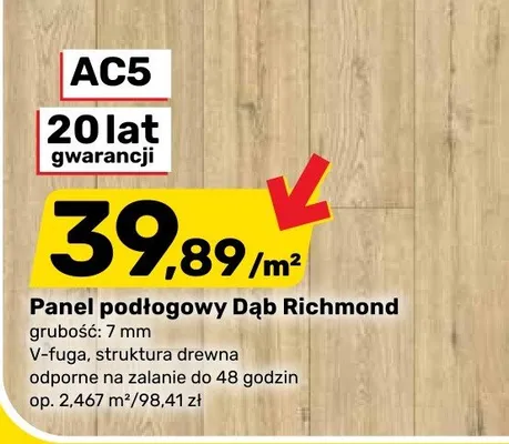 Panel podłogowy Dąb Richmond promocja w Bricomarche