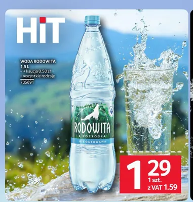 Woda niegazowana Rodowita promocja w Selgros