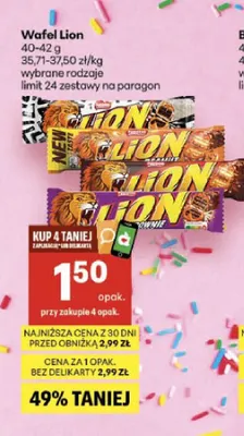 Wafel Lion promocja w Delikatesy Centrum