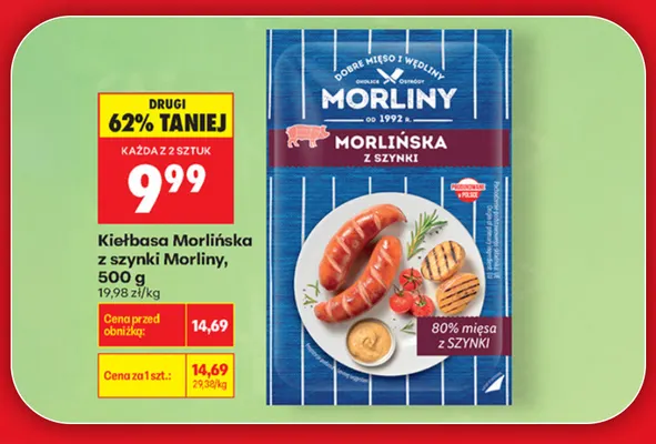 Kiełbasa morlińska z szynki Morliny promocja w Biedronka