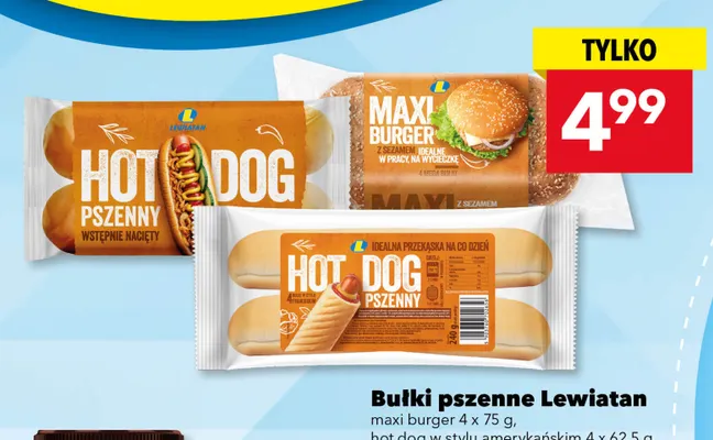 Bułki pszenne hot dog w stylu amerykańskim Lewiatan promocja w LEWIATAN