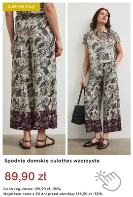 Spodnie damskie culottes wzorzyste promocja w Medicine
