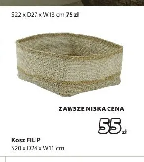 Kosz FILIP S20xD24xW11 cm promocja w Jysk