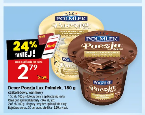 Deser Poezja Lux czekoladowy Polmlek promocja w Twój Market
