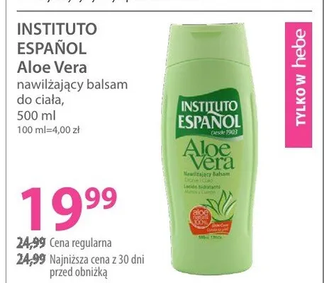 Balsam Aloe Vera nawilżający do ciała promocja w Hebe