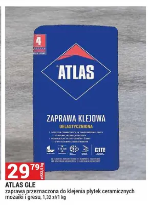 Zaprawa przeznaczona do klejenia płytek ceramicznych mozaiki i gresu Atlas Gle promocja w Merkury Market