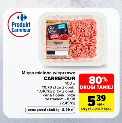 Mięso mielone wieprzowe Carrefour promocja w Carrefour