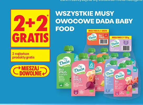 Musy owocowe Dada Baby Food promocja w Biedronka