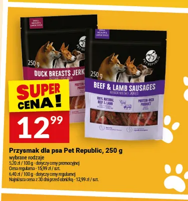 Przysmak dla psa Pet Republic Duck Breasts Jerky promocja w Twój Market