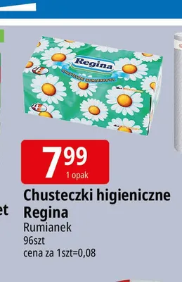 Chusteczki higieniczne Regina Rumianek promocja w Leclerc