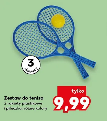 Zestaw do tenisa 2 rakiety plastikowe i piłeczka promocja w Kaufland