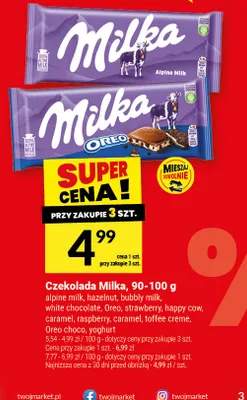 Czekolada Milka toffee creme 90-100g promocja w Twój Market