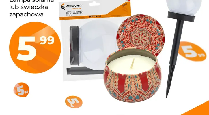 Lampa solarna Vergionic kula LED biała 4000K promocja w POLOmarket