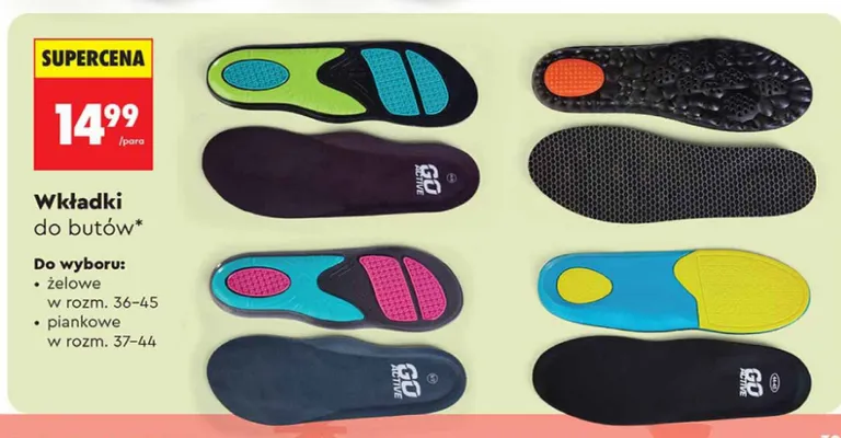 Wkładki do butów żelowe promocja w Biedronka