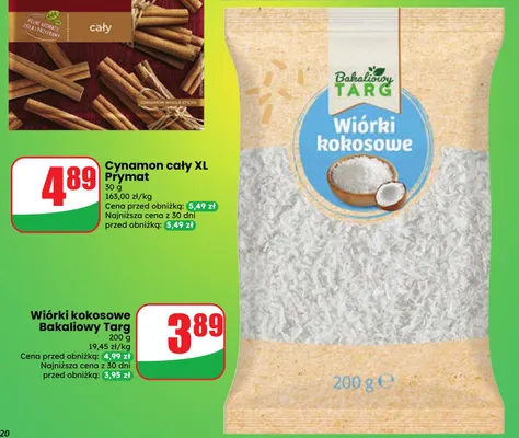 Wiórki kokosowe Bakaliowy Targ promocja w Dino
